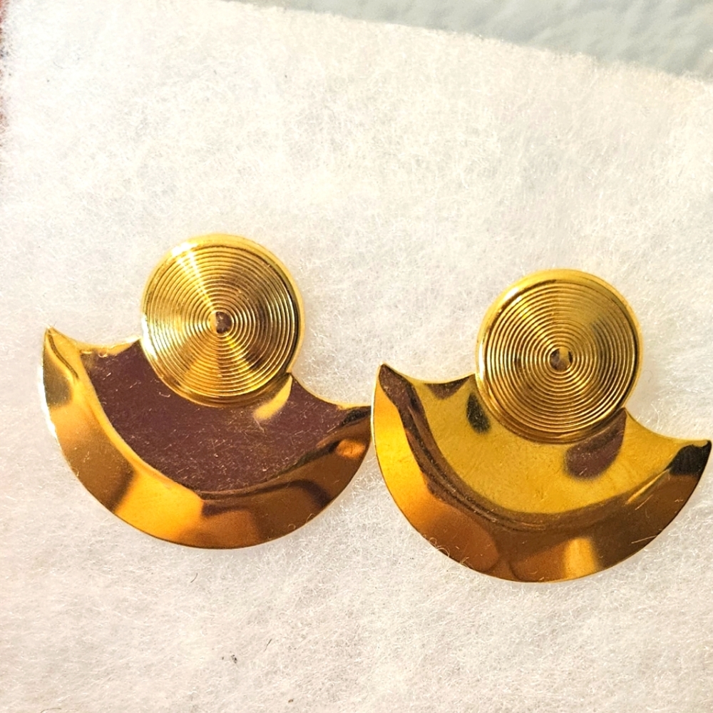 Vintage Gold Earrings / 80's